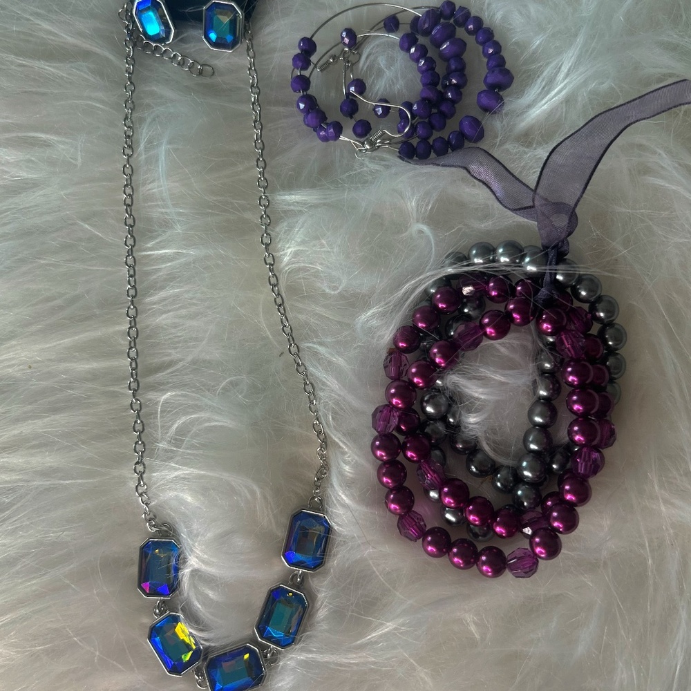 Purple/ blue Jewelry Set